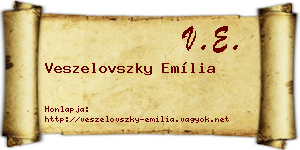 Veszelovszky Emília névjegykártya